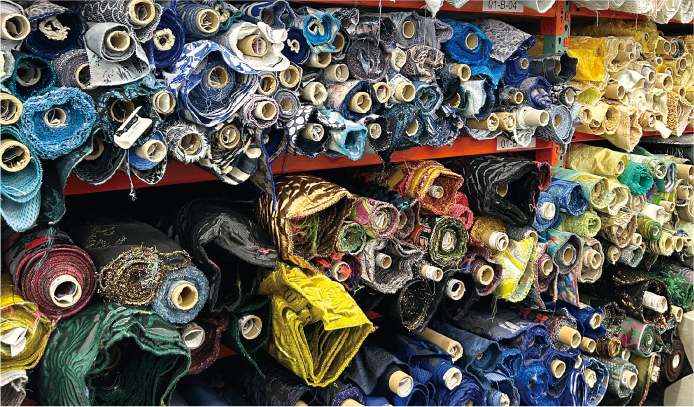 ニューヨークの布地棚