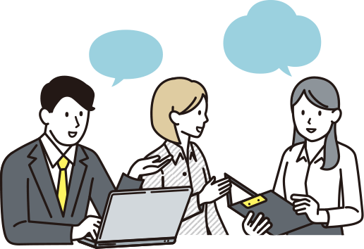 会議をする人物のイラスト